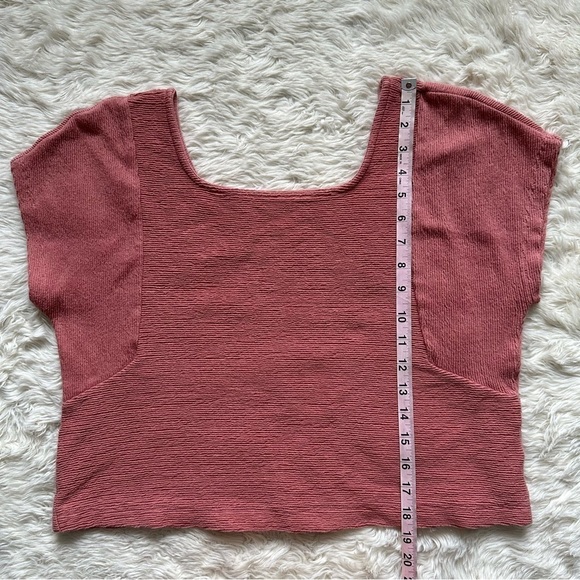 Madewell Top Ottoman Jacquard Square-Neck Textured Rose Dust M - Picture 10 of 10